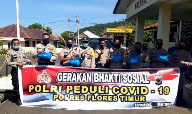 Polri-Peduli-Covid-19,-Polres-Flores-Timur-Salurkan-Bansos