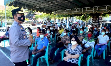 1.346-Warga-Antusias-Mengikuti-Vaksinasi-Tahap-II-Di-Polres-Flotim,-Kapolres-Himbau-Tetap-Terapkan-Prokes