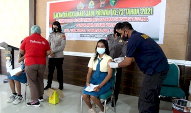 Sambut-Hari-Jadi-Polwan-Ke-73,-Polres-Flotim-Laksanakan-Vaksinasi-Milenial