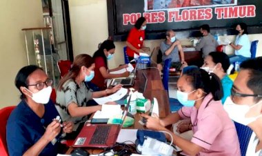 Dongkrak-Herd-Immunity,-Polres-Flotim-Kembali-Dirikan-Gerai-Vaksin-Polri-Presisi