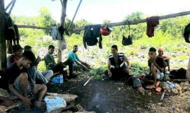 Kawal-Program-Pemerintah,-Bhabinkamtibmas-Pantau-Pembersihan-Lahan-untuk-Tanam-Jambu--Mete