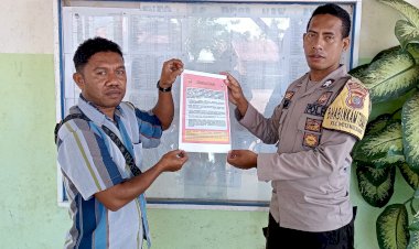 Bhabinkamtibmas-Polsek-Adonara-Barat-Lakukan-Himbauan-Dan-Pemasangan-Brosur-Tentang-Bahaya-dan-Pencegahan-TPPO