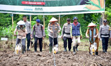 Swasembada-Pangan-2025:-Kapolda-NTT-Pimpin-Penanaman-Jagung-Serentak-di-TTU