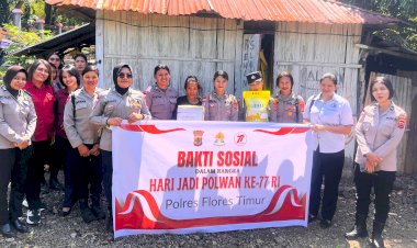 Dalam-Rangka-Hari-Jadi-ke-77,-Polwan-Polres-Flores-Timur-Gelar-Bakti-Sosial