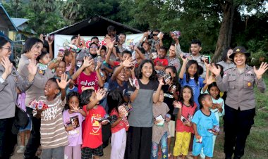 Trauma-Healing-Polwan-Flotim,-Kuatkan-Mental-Anak-Korban-Gempa