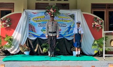 Selaku-Inspektur-Upacara,-KBO-Satbinmas-Bekali-Pelajar-Pesan-Kamtibmas