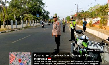 Polres-Flores-Timur-Gelar-Strong-Point,-Bantu-Pelajar-Menyeberang-dengan-Aman