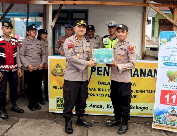 Bingkisan Lebaran untuk Garda Terdepan, Kapolres Flotim Kunjungi Pos Pengamanan