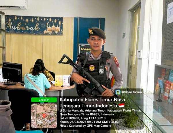 Pamobvit Polres Flotim Perketat Pengamanan Objek Vital Perbankan
