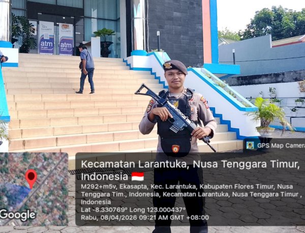 Antisipasi Kejahatan, Pamobvit Polres Flotim Amankan Sejumlah Bank di Flotim