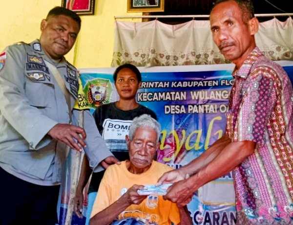Berjalan Lancar, Bhabinkamtibmas Bripka Semarno Lakukan Pendampingan Penyaluran BLT