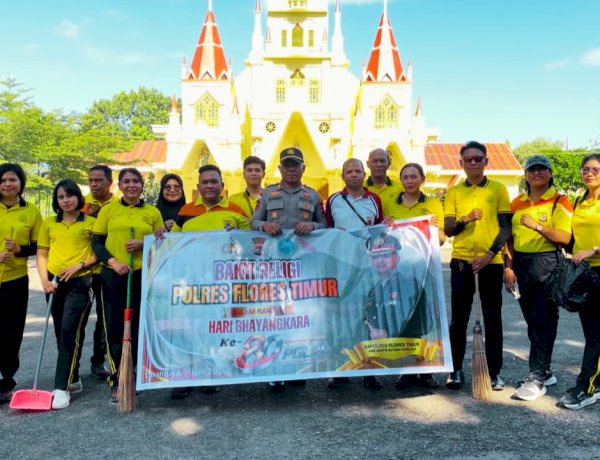 Menyambut Bhayangkara ke-80 dengan Aksi yang Menyatukan Hati, Bhakti Religi Polres Flores Timur Tuai Apresiasi
