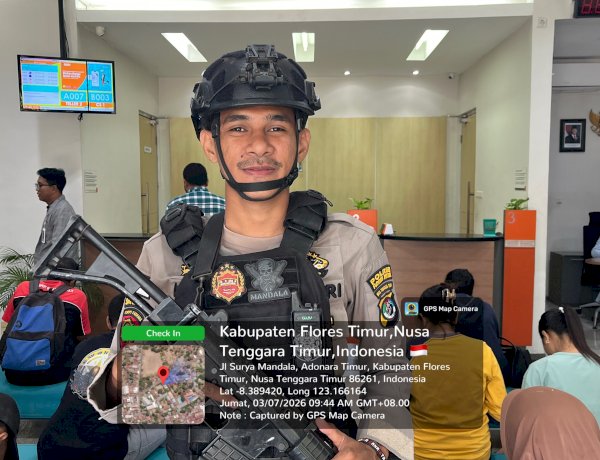 Pengamanan Objek Vital Terus Diperkuat, Pamobvit Polres Flores Timur Pastikan Aktivitas Perbankan Kondusif