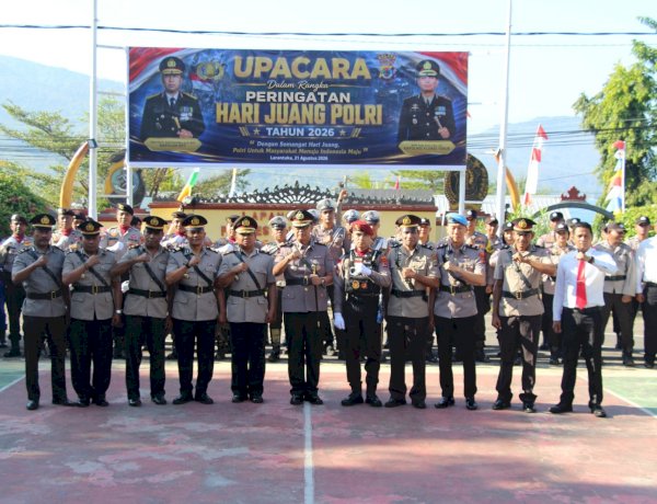 Upacara Hari Juang Polri, Kapolres Flores Timur Teguhkan Semangat Polri untuk Masyarakat