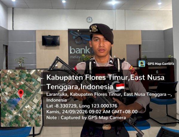 Di Balik Aktivitas Perbankan, Personel Polres Flotim Pastikan Situasi Tetap Kondusif