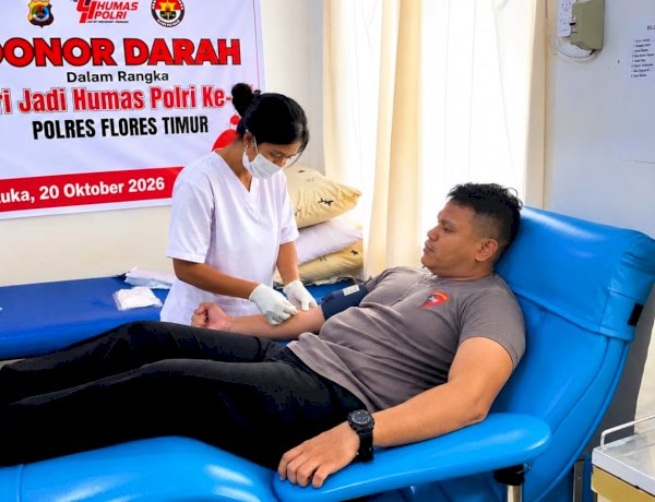 Polres Flotim Tebarkan Kepedulian bagi Masyarakat Melalui Donor Darah