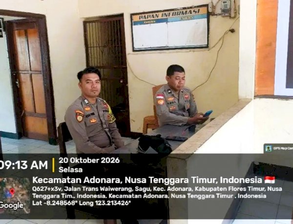 Piket 1x24 Jam, Polsek Adonara Pantau Keamanan dan Ketertiban Masyarakat