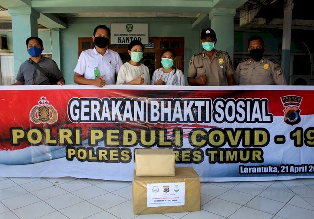 Ops Aman Nusa II, Urkes Polres Flotim Laksanakan Kegiatan Sambang dan Pendistribusian Bantuan APD ke RSUD Dr. Hendrikus Fernandez