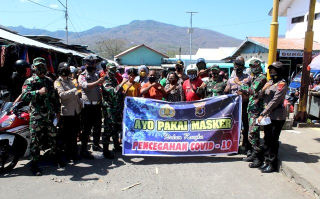 Tekan covid-19, TNI POLRI dan Dishub Gelorakan Penggunaan Masker Secara Serentak