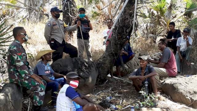 Sinergitas TNI - POLRI, Bhabinkamtibmas Bersama Babinsa Solor Berikan Himbauan Kamtibmas di Desa Binaannya