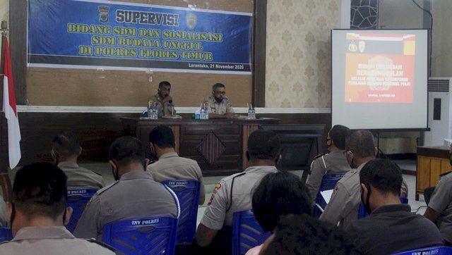 Supervisi Bidang SDM Dan Sosialisasi SDM Budaya Unggul Di Polres Flotim