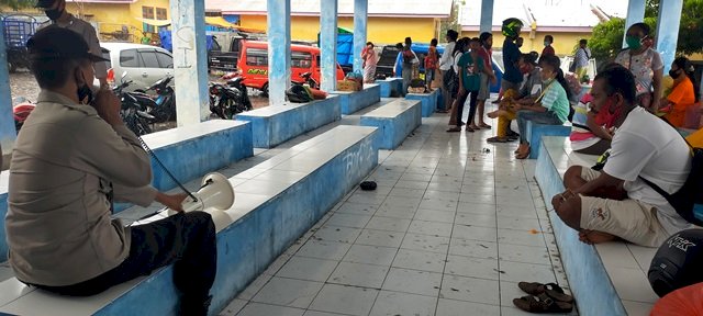 Aman Nusa, Satgas lakukan Himbauan Bahaya Covid-19 Di Terminal