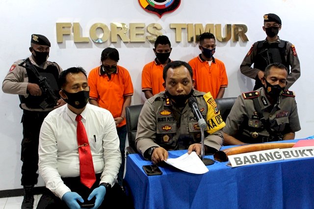 Pengungkapan Kasus Pencurian Gading, Polres Flotim Gelar Press Release