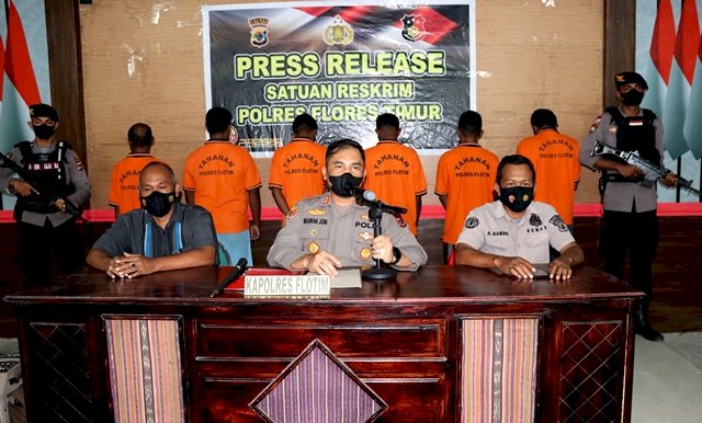 Kapolres Flotim Pimpin Press Release Tiga Kasus Sekaligus