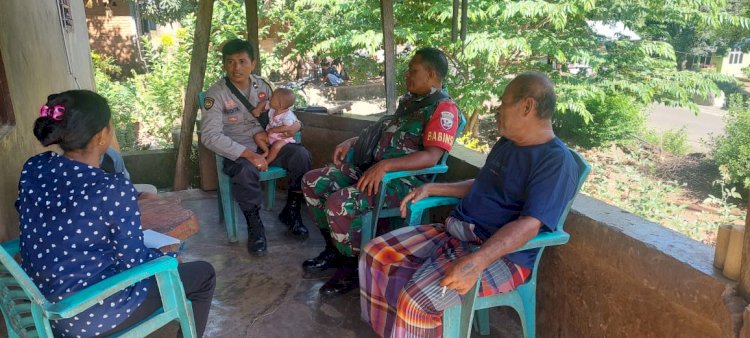 Sinegritas TNI POLRI Peduli, Bhabinkamtibmas dan Babinsa Kunjung Perkembangaan Balita Stunting Di Desa Binaannya