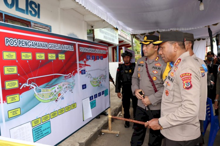 Kapolda NTT Lakukan Pengecekan Pos PAM Semana Santa Saat Kunker di Kabupaten Flores Timur