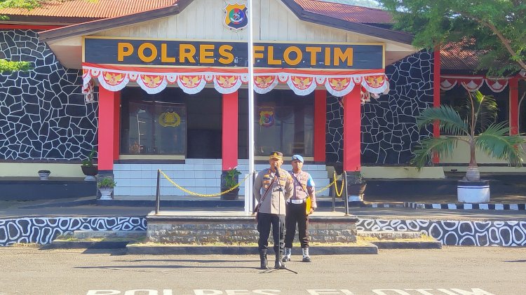 Pimpin Apel Pagi, Kapolres Flotim Tekankan Anggota Berantas Oknum TPPO dan Mendukung Program UMKM