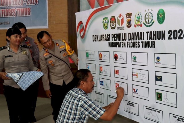 Polres Flotim Deklarasikan Pemilu Damai Tahun 2024