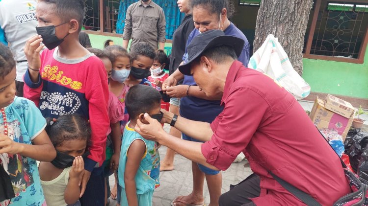 Hadir ditengah 267 anak, Tim Trauma Healing Laksanakan  Giat di pengungsian Boru.