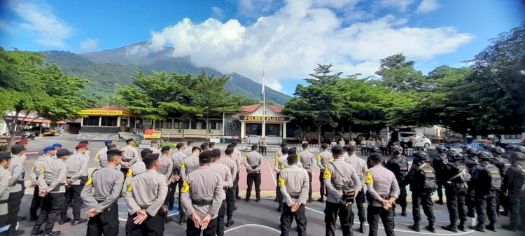 Kapolres Flotim Pimpin apel Pelepasan Personil BKO Pengamanan Pemilu 2024