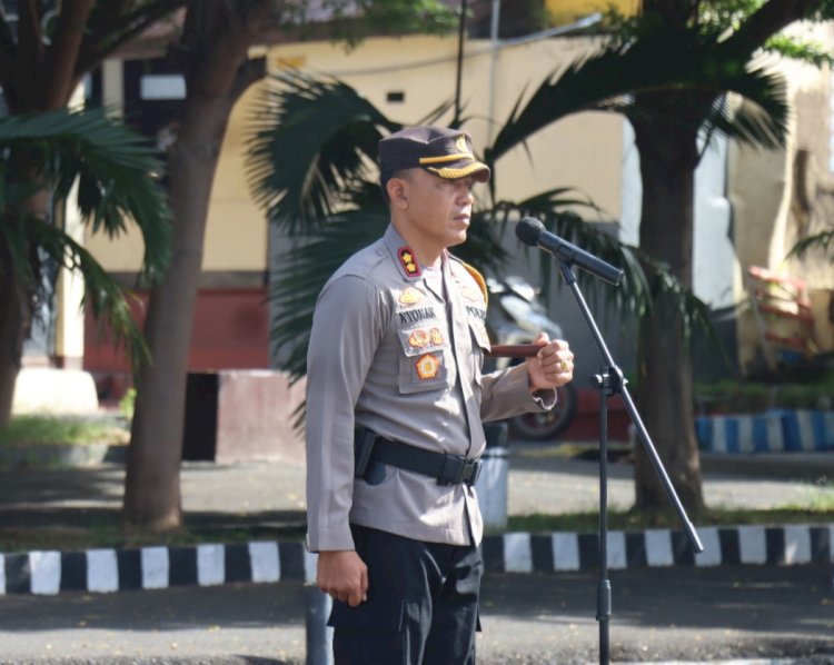 Polres Flotim laksanakan Gelar Pasukan Operasi keselamatan Turangga 2024 dan Pencanangan aksi keselamatan jalan.