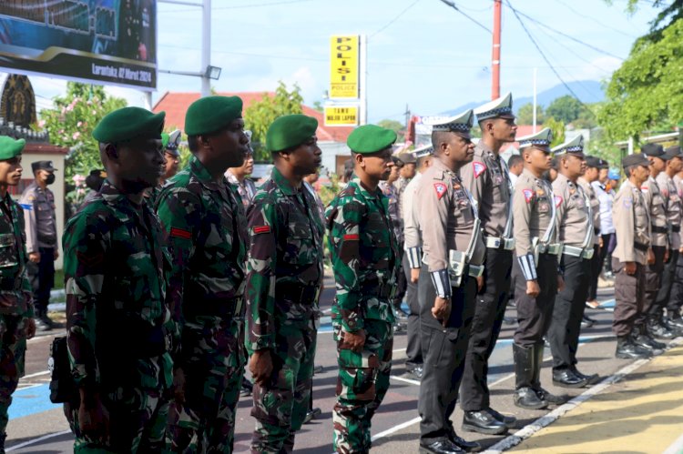 Polres Flotim laksanakan Gelar Pasukan Operasi keselamatan Turangga 2024 dan Pencanangan aksi keselamatan jalan.
