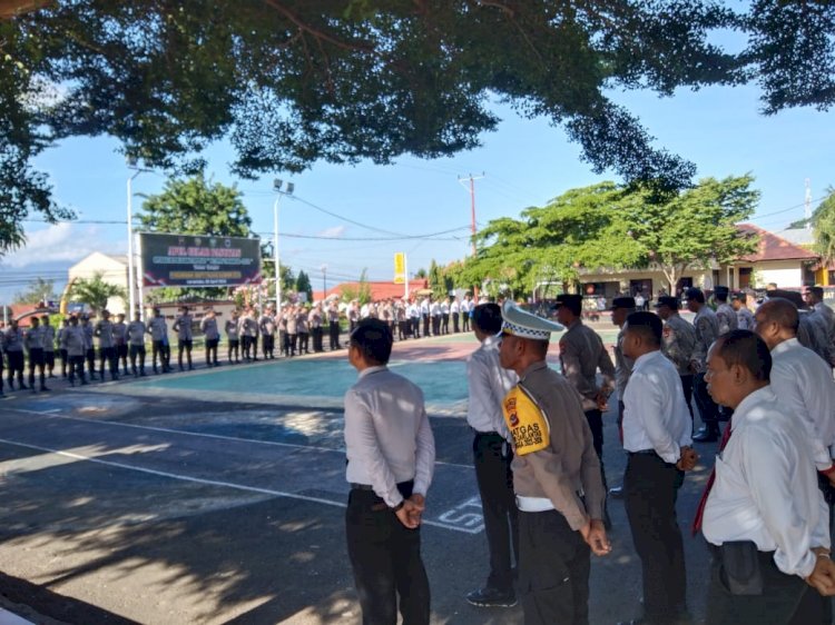 Jam Pimpinan Apel Pagi, Pesan Tegas Kapolres Flotim Kepada Personilnya