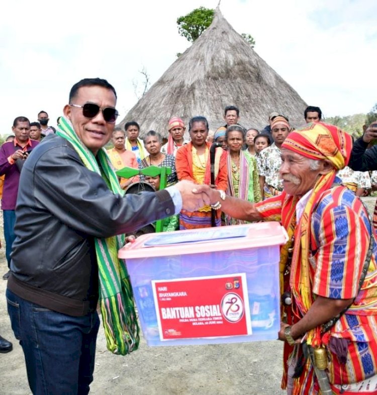 Sambut Hari Bhayangkara ke-78, Kapolda NTT Gelar Touring Motor dan Penyaluran Bansos di TTS