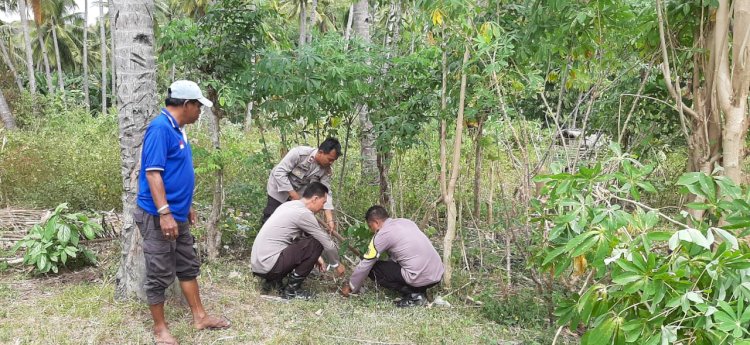 Polsek Adonara - Polres Flotim lakukan Giat Penanaman Pohon dan upaya  Ketahanan Pangan dalam rangka Peringatan ke - 78 Hari Bhayangkara Tahun 2024.