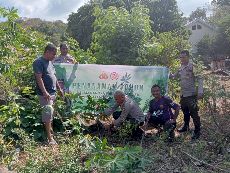 Jelang hari Bhayangkara ke 78, Polsek Titehena laksanakan Giat tanam pohon dan usaha ketahanan pangan.