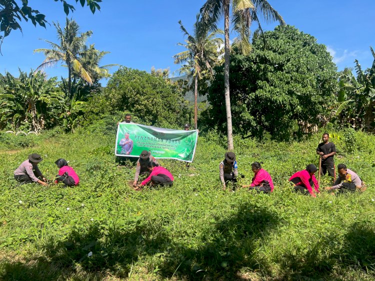 Penghijauan Sejak Dini, Polres Flotim Tanam Pohon Dalam Rangka Hari Bhayangkara Ke-78