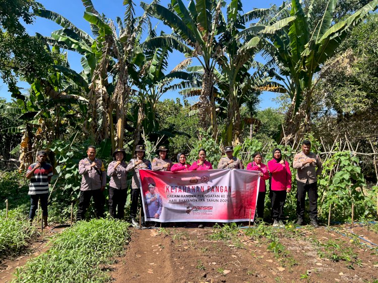 Giat Polres Flotim dalam rangka ketahanan pangan di dusun Welo desa Painapang jelang Hari Bhayangkara ke 78 tahun 2024.