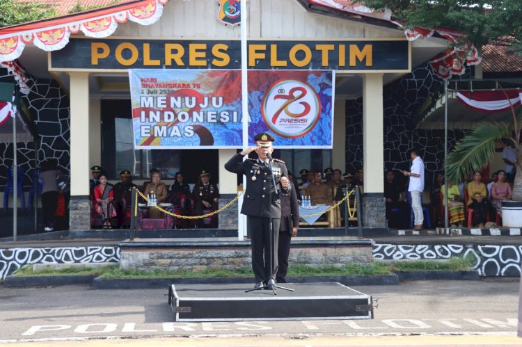 Kapolres Flores Timur Pimpin Upacara Peringatan ke 78 Hari Bhayangkara 2024 di Larantuka.