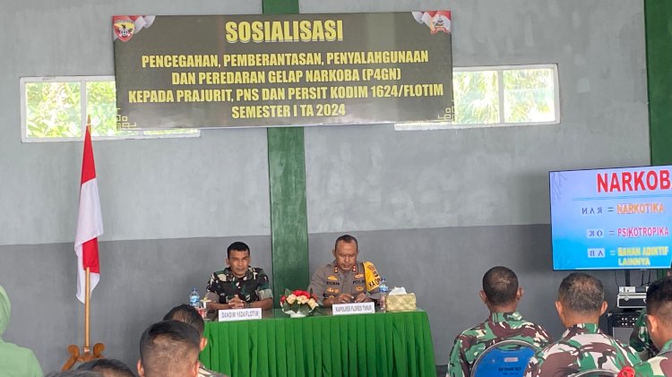 Kapolres Flotim AKBP Nyoman Putra Sandita Bawakan Materi Tentang Narkoba kepada Anggota Kodim 1624/Flotim.