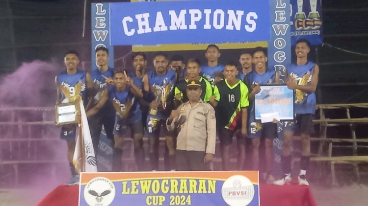 Kapolsek Solor Timur Pimpin Pengamanan Final Bola Volly Lewograran Cup 2024 di Solor Selatan.