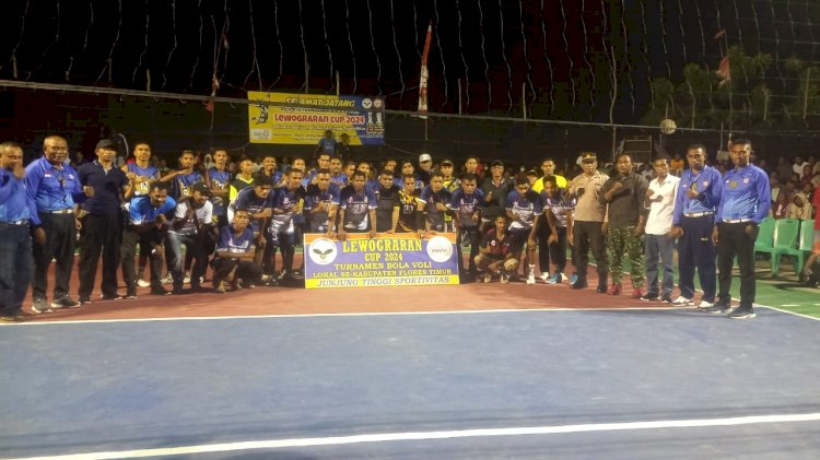 Kapolsek Solor Timur Pimpin Pengamanan Final Bola Volly Lewograran Cup 2024 di Solor Selatan.