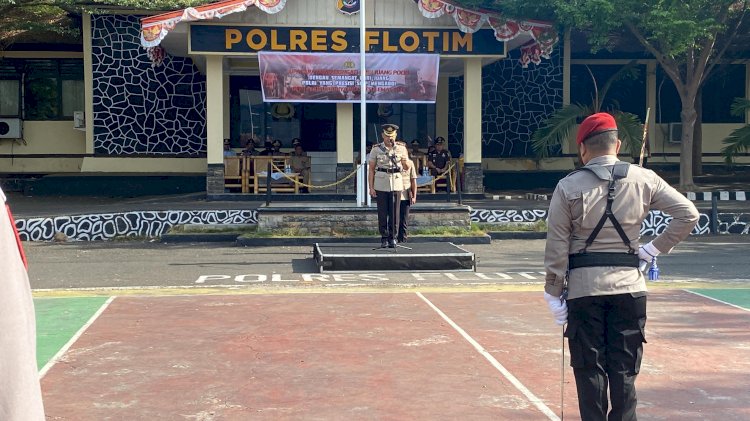 Upacara Peringatan Hari Juang Polri Tahun 2024 Tingkat Polres Flores Timur.