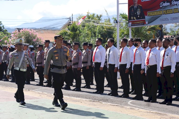 Polres Flotim laksanakan Apel Gelar Pasukan Operasi Mantap Praja Turangga 2024 dalam rangka Pengamanan Pilkada Kab. Flotim 2024.