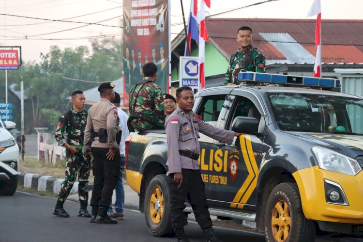 Sinegritas TNI POLRI Laksanakan Patroli Cipta  Kondisi Jelang Pilkada Flotim 2024