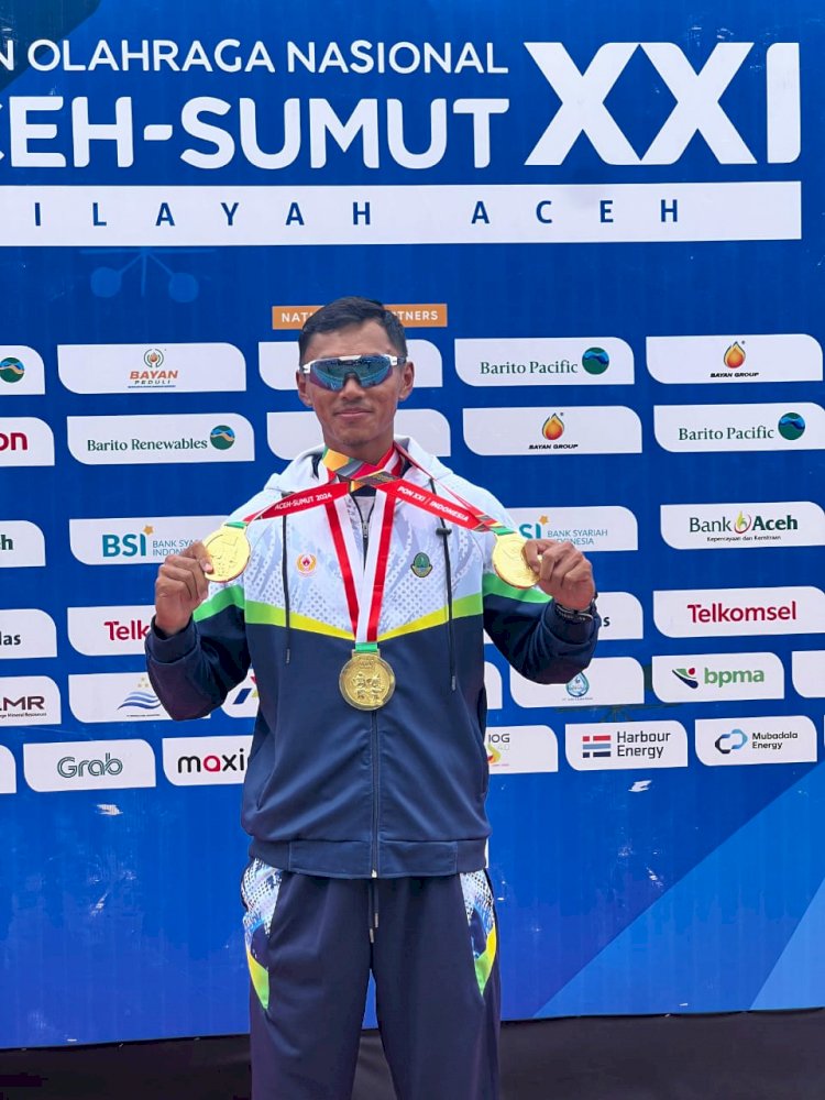 Denri Maulidzar Borong Tiga Emas Lewat Cabor Dayung Rowing di PON XXI Aceh Sumut